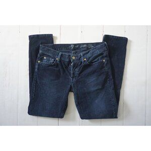 7 For All Mankind Womens Blue Corduroy Skinny Boyfriend Jeans – Size 28